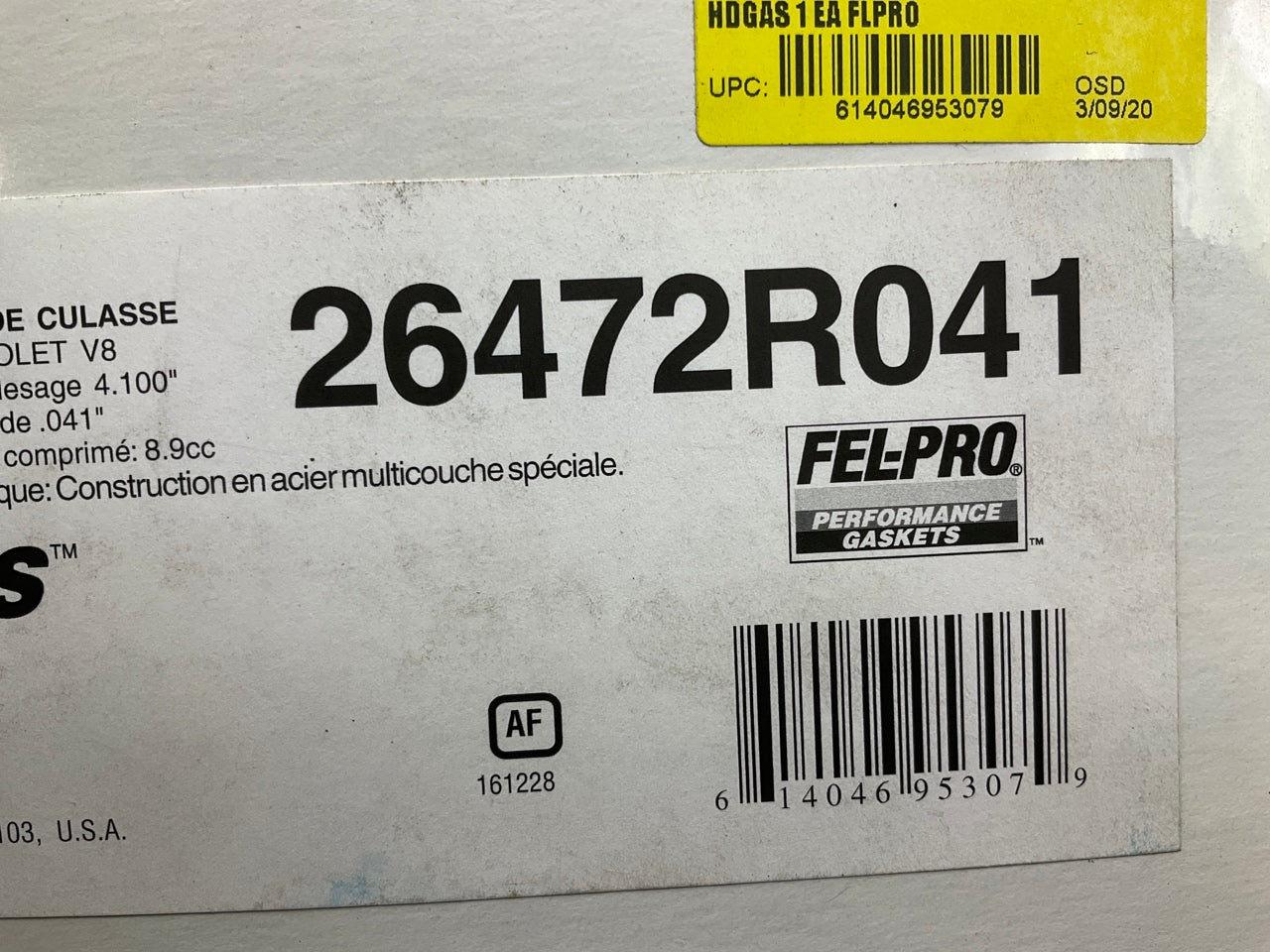 Fel-Pro 26472R041 Right MLS Head Gasket Chevy LSX 4.100'' Bore, .041'' Thick