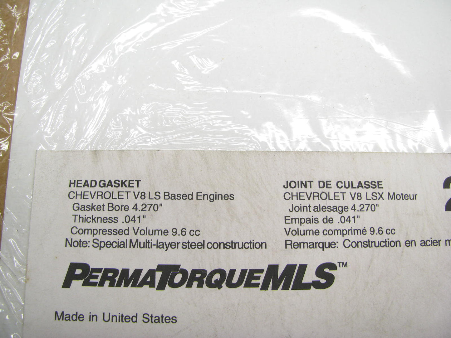 (2) Fel-Pro 26474-041 MLS Cylinder Head Gasket - Chevy LSX 4.270'' - .041'' Thick