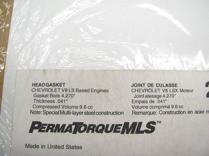(2) Fel-Pro 26474-041 MLS Cylinder Head Gasket - Chevy LSX 4.270'' - .041'' Thick