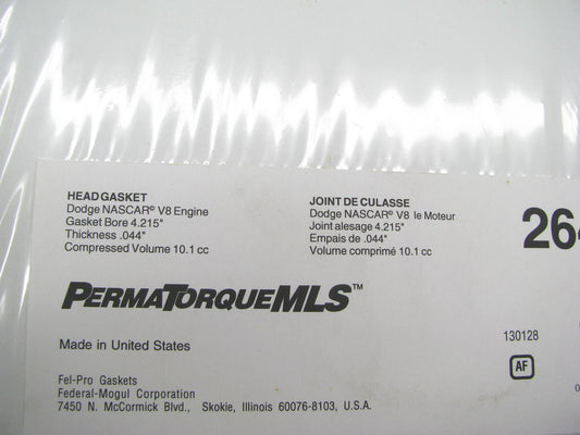 Fel-pro Performance 26492R MLS Cylinder Head Gasket Nascar V8 4.215'' Bore