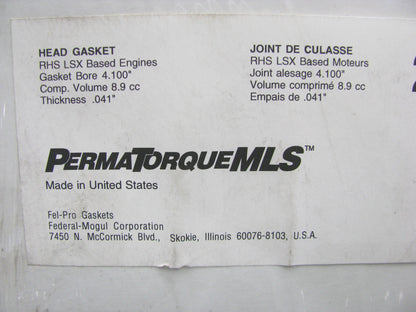 Fel-pro 26494L041 LEFT MLS Cylinder Head Gasket Chevy LSX 4.100'' Bore, 0.041'' T.