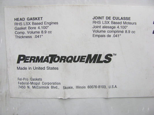 Fel-pro 26494L041 LEFT MLS Cylinder Head Gasket Chevy LSX 4.100'' Bore, 0.041'' T.
