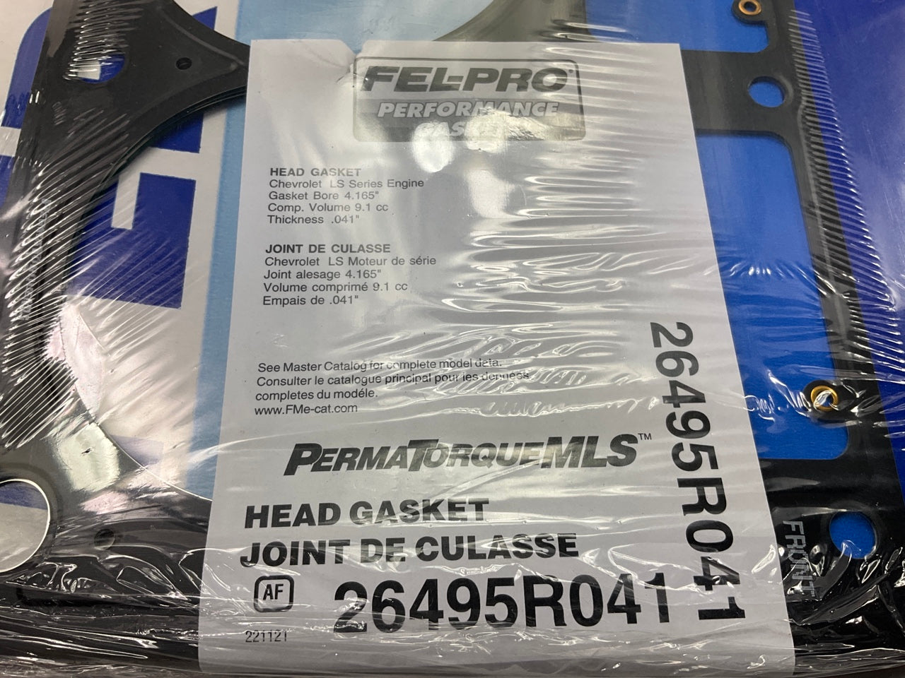 Fel-pro 26495R041 RIGHT MLS Head Gasket Chevy LS5 4.165'', .041'' Thick, 9.1cc