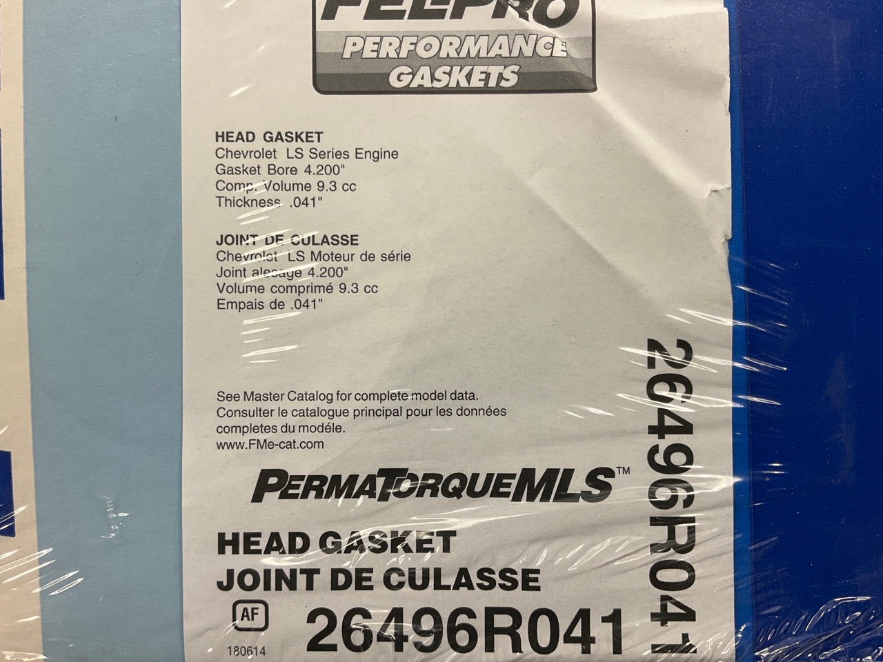 Fel-pro 26496R Performance MLS Right Head Gasket Chevy LS 4.2'' Bore 0.041'' Thick