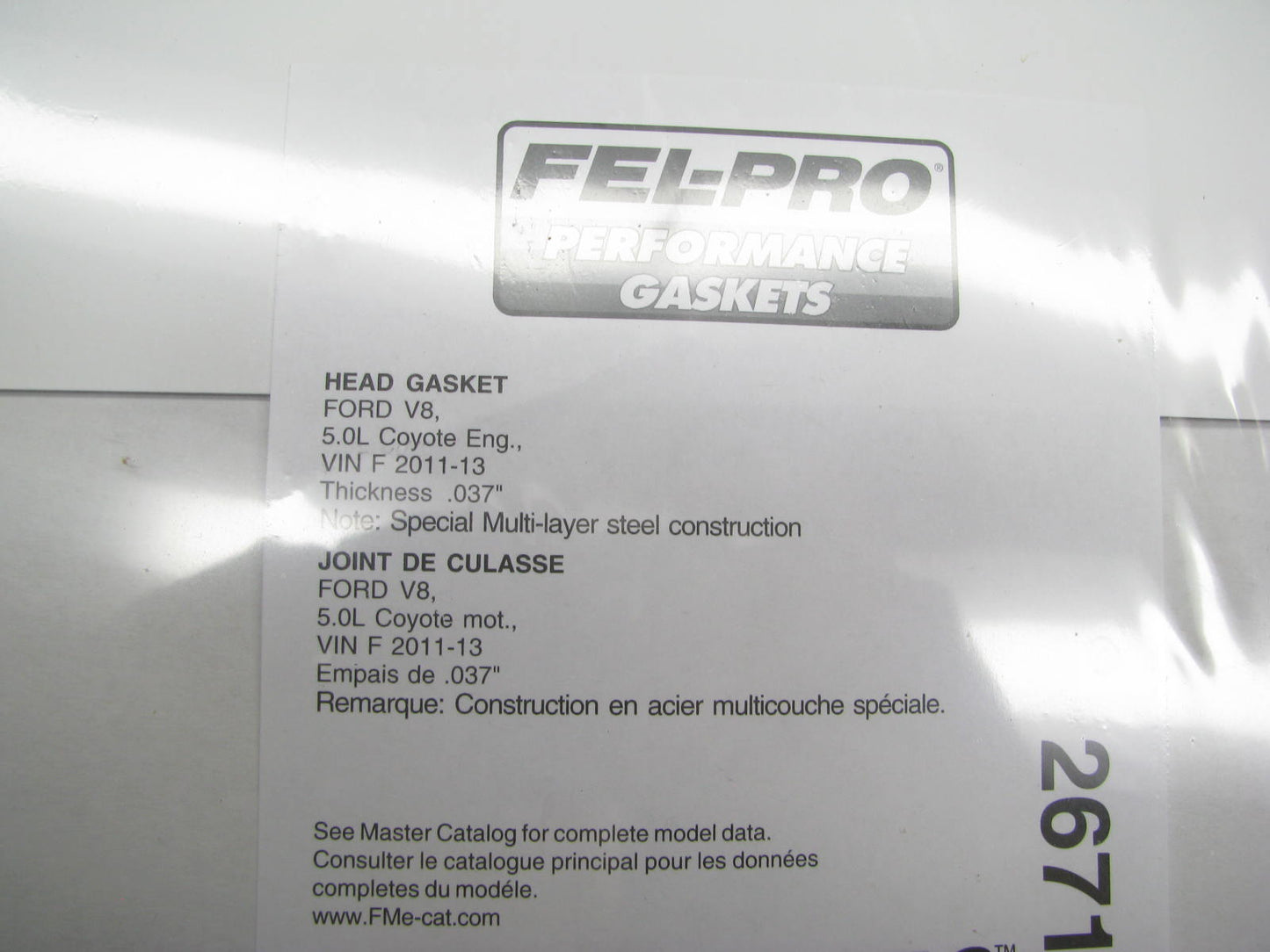 Fel-pro 26718-L037 LEFT MLS Cylinder Head Gasket 3.71'' .038'' Ford 5.0L Coyote
