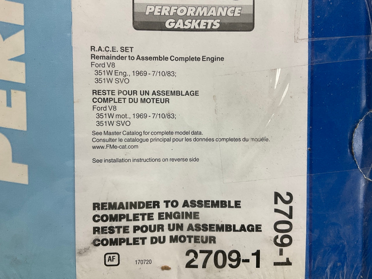 Fel-Pro Performance 2709-1 R.A.C.E. Ford 351W Engine Gasket Set