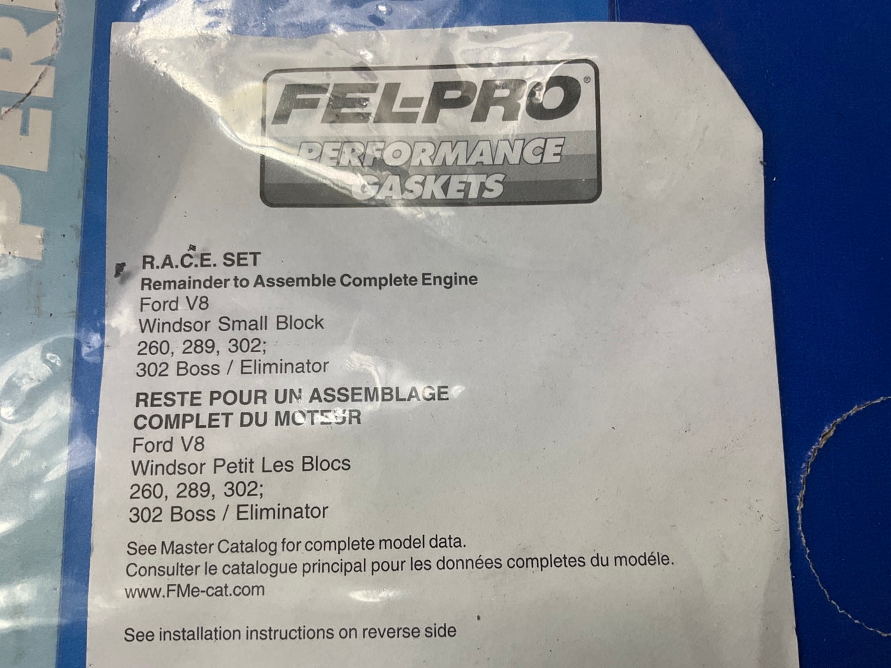 Fel-pro 2728 SBF Ford V8 Rear Main Seal, Timing Cover Gasket, & Fuel Pump Seals