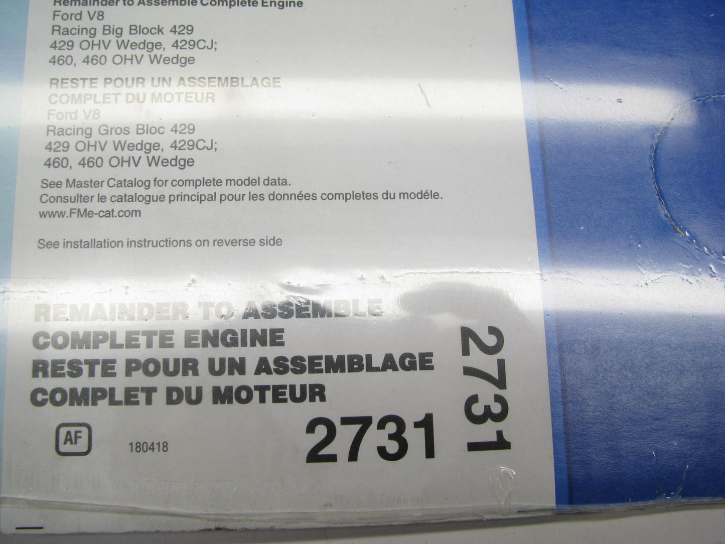 R.A.C.E. Set FORD V8 RACING BIG BLOCK 429, OHV WEDGE 429CJ 460, FEL-PRO 2731 -