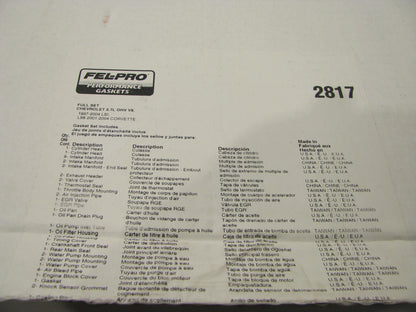 Fel-pro 2817 Performance Full Engine Rebuild Gasket Set 1997-2004 Chevy LS1, LS6