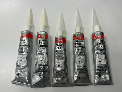 Set Of (5) Fel-pro 227 3oz [85g] Black RTV Silicone Sealer RTV Sealant Tube