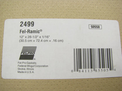 Fel-pro 2499 Fel-Ramic Exhaust Gasket Material Sheet - 12'' X 28-1/2'' X 1/16''