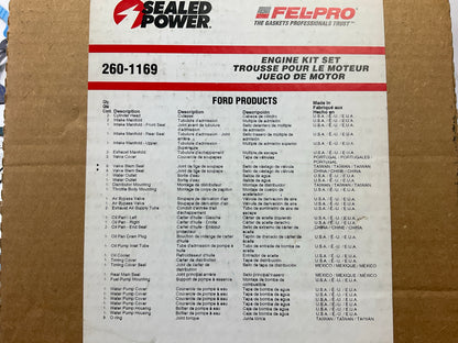 Fel Pro 260-1169 Full Engine Rebuild Gasket Set 82-87 Ford 5.0L/302 Car Truck V8