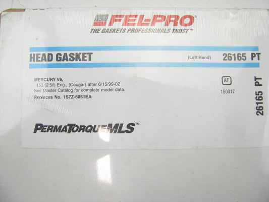 FEL-PRO 26165PT Engine Cylinder Head Gasket Left - 01 MPV, 01-02 Cougar 2.5L V6