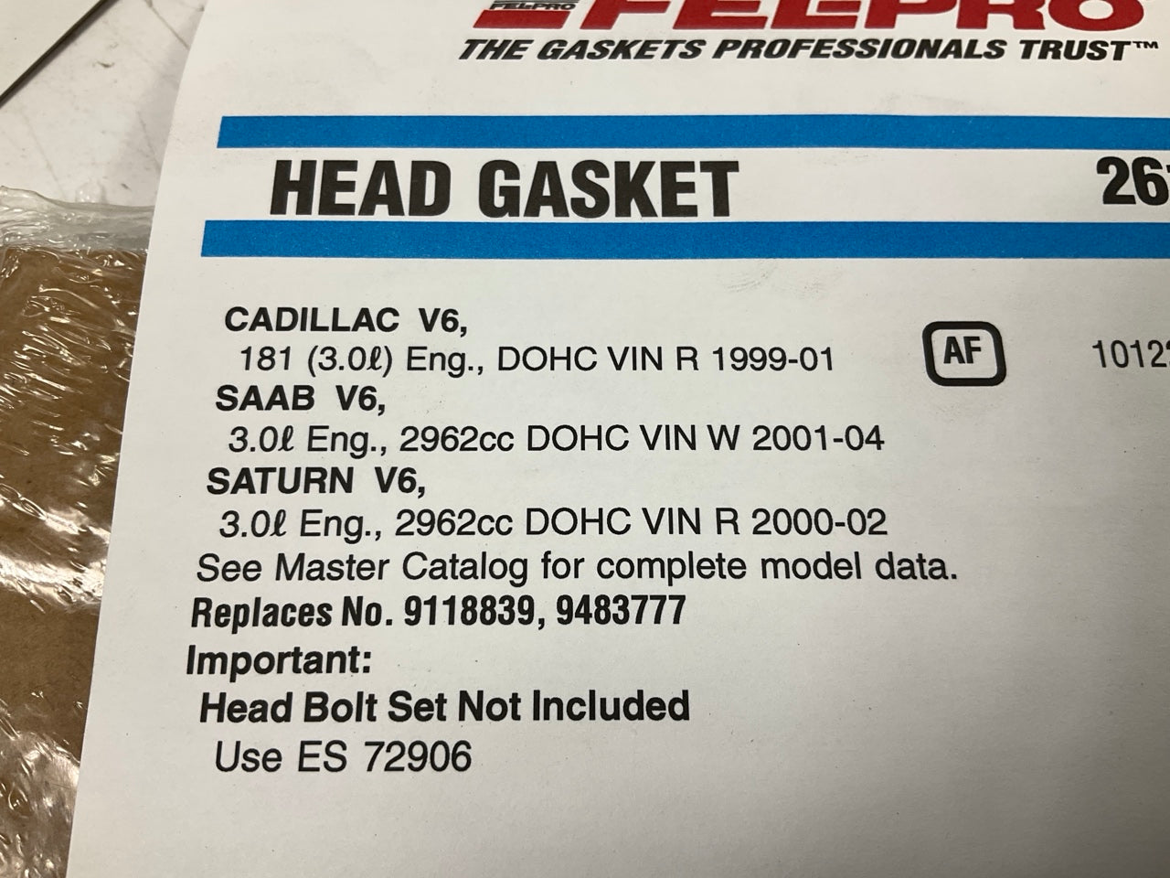 (2) Fel-Pro 26173PT Cylinder Head Gasket 1999-2005 Cadillac Saab Saturn 3.0L-V6