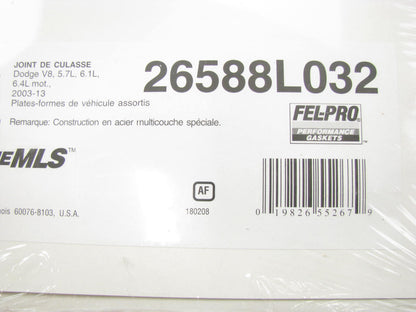 Felpro 26588L032 Left MLS Head Gasket For 2003-2013 HEMI V8, 4.124'' BORE SIZE
