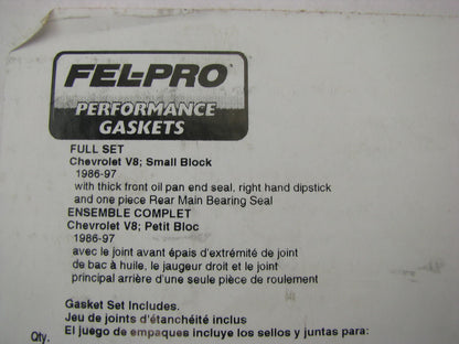 Fel-pro 2814 Performance Engine Full Gasket Set For 1986-1997 Chevrolet SBC-V8