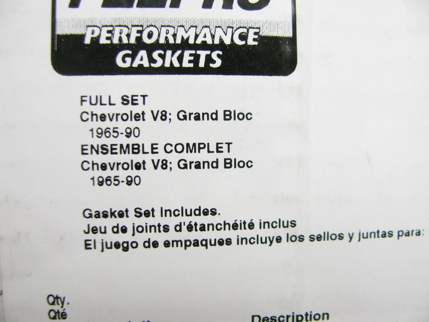 Fel-pro 2815 Performance Engine Full Gasket Set 1965-1999 Chevrolet BBC 396-454