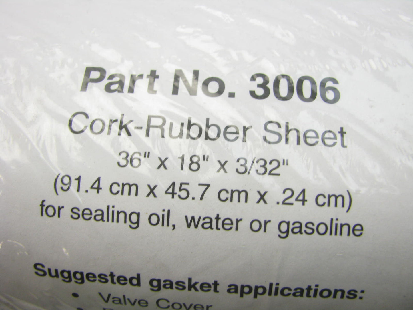 Fel-pro 3006 Cork Rubber Gasket Material Sheet 36'' X 18'' X 3/32'' Sheet