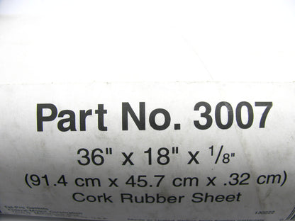 Fel-pro 3007 Cork Rubber Gasket Material Sheet Roll - 36'' X 18'' X 1/8''