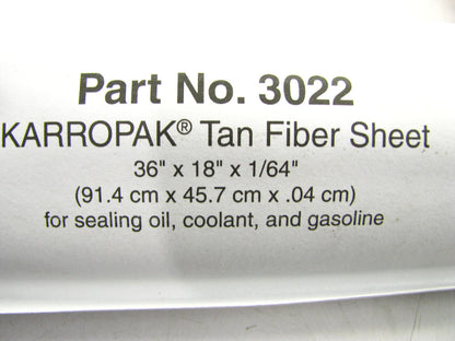 Fel-Pro 3022 Karropak Cork Rubber Gasket Material Sheet Roll - 36'' X 18'' X 1/64''