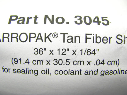 Fel-Pro 3045 KARROPAK Tan Fiber Gasket Making Sheet - 36'' X 12'' X 1/64''