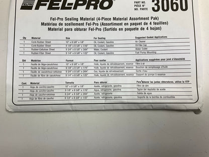 Fel-pro 3060 Cork / Rubber Gaskets -  0.125'' Thick, 8-5/8''  Width, 9'' Length