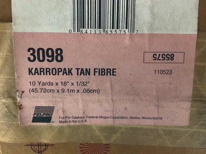 4 Cut Rolls - Fel-pro 3097 Karropak Tan Gasket Material Fiber Roll 1/16'' X 18''