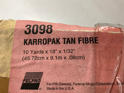 7 CUT ROLLS FEL-PRO 3098 Gasket Making Material Roll Sheet - Karropak 1/32''x 18''