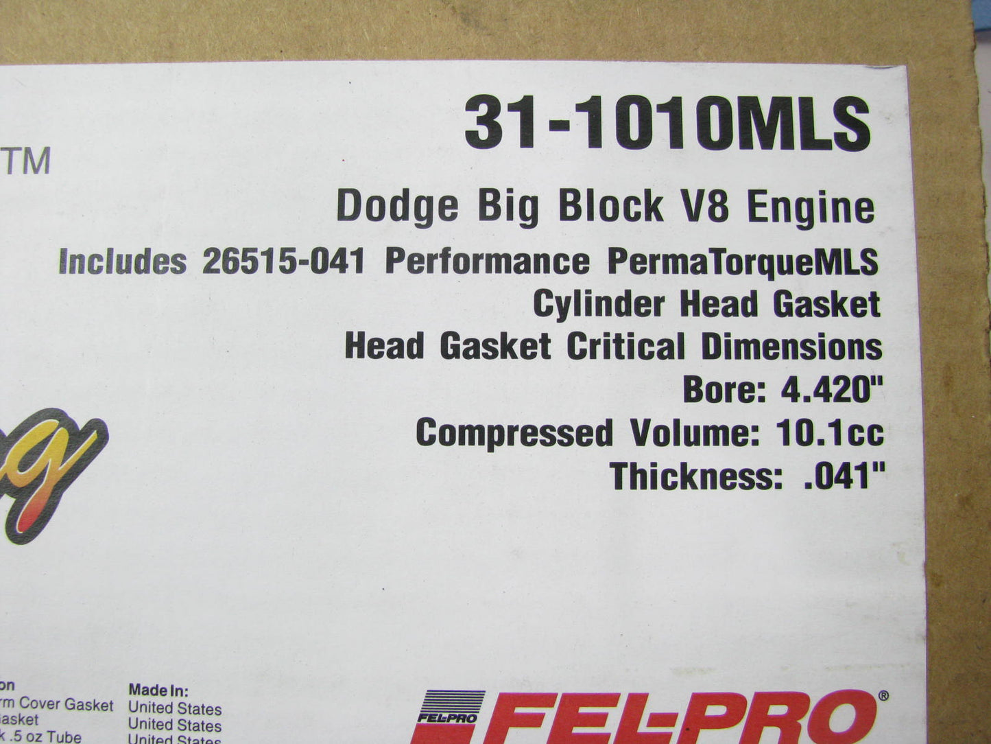 Fel-pro 31-1010MLS MLS Cylinder Head Gasket Set For Chrysler 361 383 400 440-V8