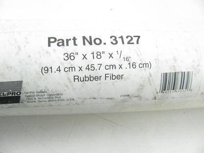 Fel-pro 3127 Gasket Material Roll Rubber Fiber 36'' X 18'' X 1/16'' Thickness