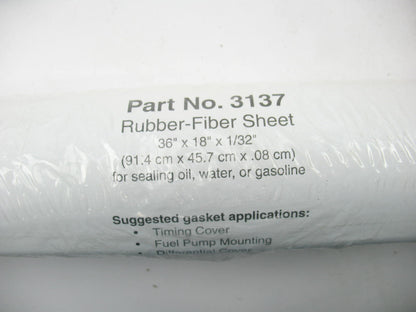 Fel-Pro 3137 Rubber Fiber Gasket Making Material Roll Sheet - 36'' X 18'' X 1/32''