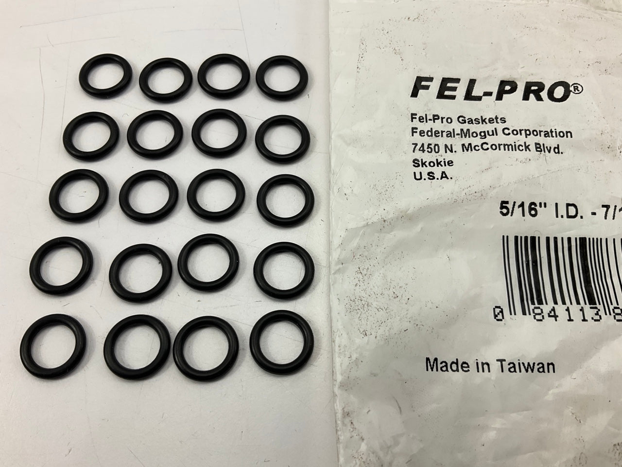 Fel-Pro 406 O-Ring, Bag Of 20, 5/16'' ID - 7/16'' OD