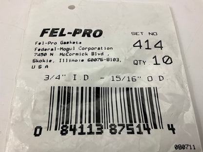 10 Pack - Fel-pro 414 Fuel Pump O-Ring Seals For 1960-1969 Chevrolet Corvair
