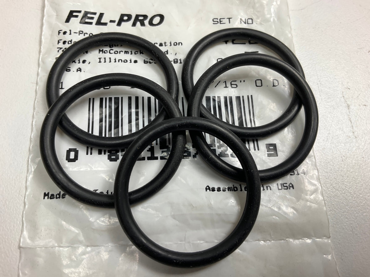 (5) Fel-pro 422 Multi-purpose O-ring Seals, Inner Dia 1-3/16'' Outer Dia 1-7/16''