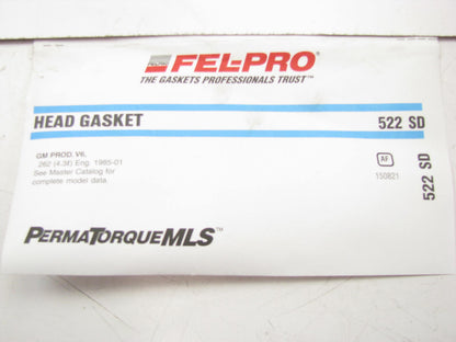 Fel-pro 522SD Cylinder Head Gasket - 1985-2011 Chevrolet GMC 4.3L 262 V6