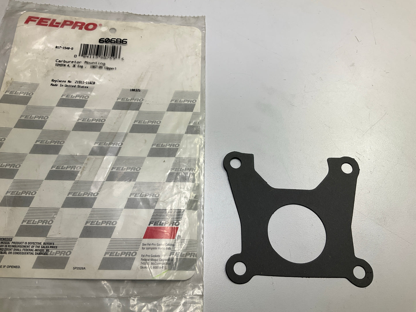 Fel-Pro 60686 Carburetor Mounting Gasket For 1987-1990 Toyota Tercel 1.5L-L4