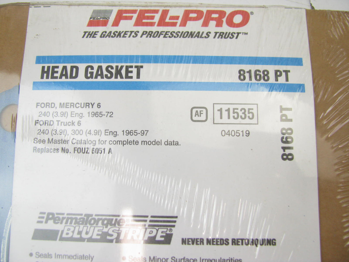 Fel-Pro 8168PT Cylinder Head Gasket - 65-72 Ford 240 3.9L - 65-97 Ford 300 4.9L