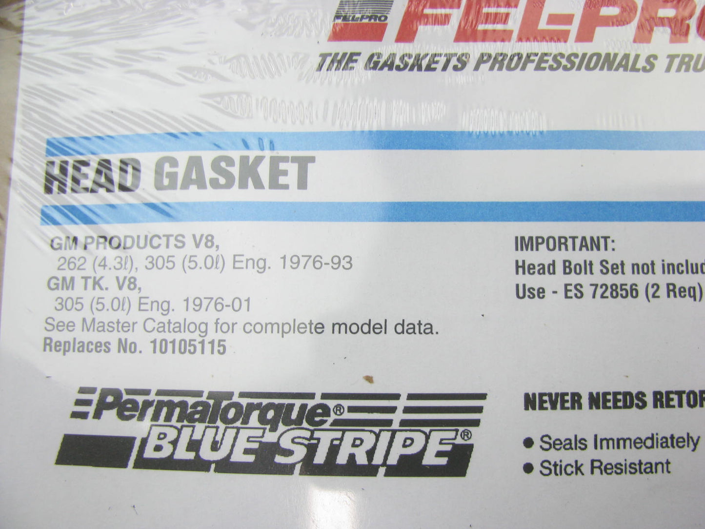 Fel-Pro 8510PT Cylinder Head Gasket 1976-2001 Chevrolet 262 4.3L, 305 5.0L-V8