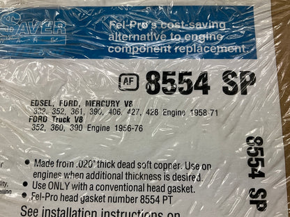 (2) Fel-pro 8554SP Engine Cylinder Head Gasket Spacer Copper Shim Head Savers