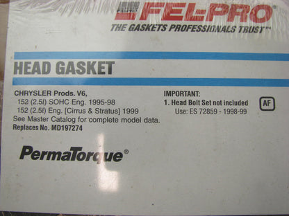 Fel-pro 9037PT Cylinder Head Gasket For 1995-1997 Dodge Stratus, Avenger 2.5L