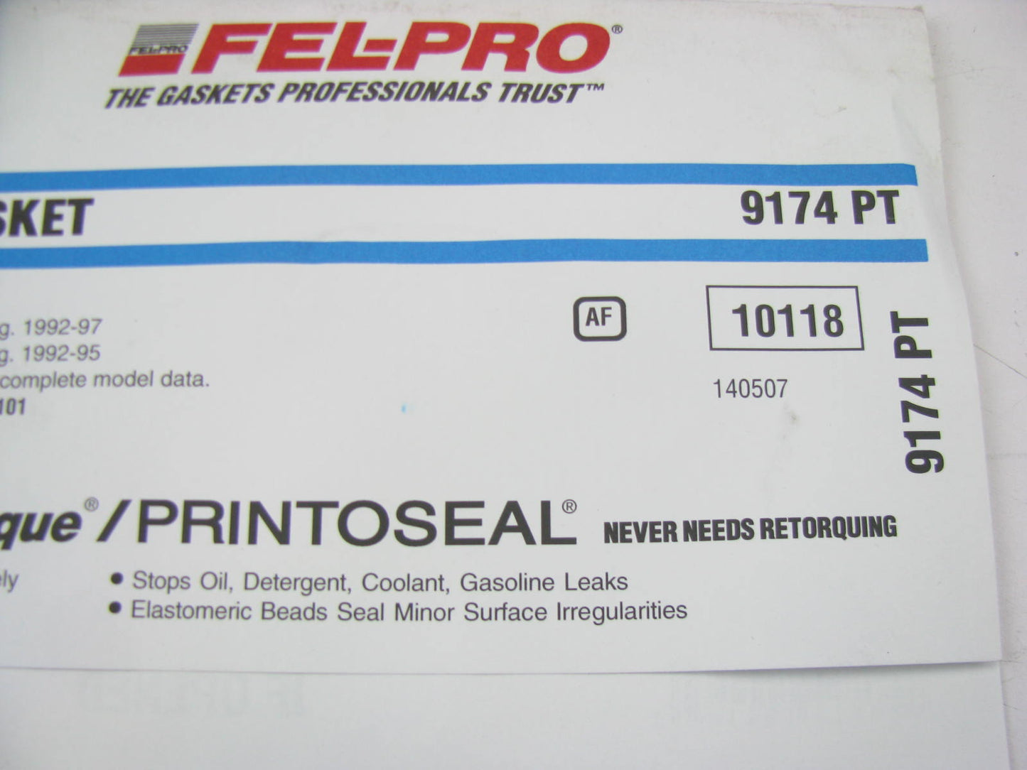 Fel-pro 9174PT Cylinder Head Gasket for 1992-1997 Honda Isuzu 3.5L