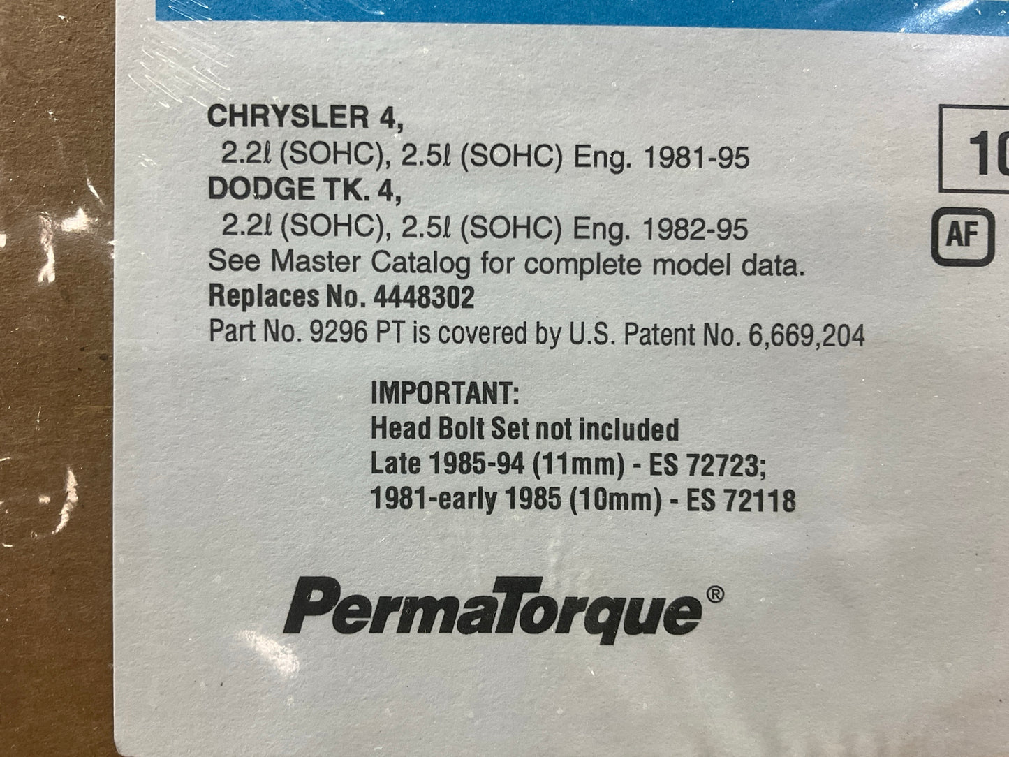 Fel-Pro 9296PT Engine Cylinder Head Gasket For 1981-1995 Chrysler 2.2L 2.5L