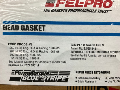 Fel-Pro 9333PT-1 Cylinder Head Gasket For 1965-2001 Ford 260 289 302 351 V8 SBF