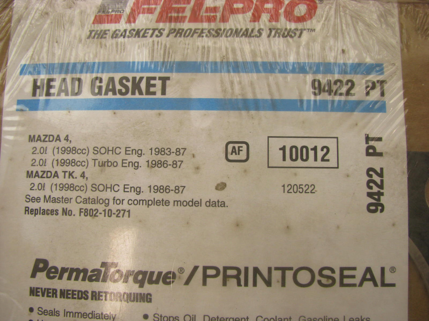 Fel-pro 9422PT Engine Cylinder Head Gasket for 1983-1987 Mazda 2.0L