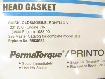 Fel-Pro 9556PT Cylinder Head Gasket - 88-90 Buick Oldsmobile, Pontiac 231 3.8L