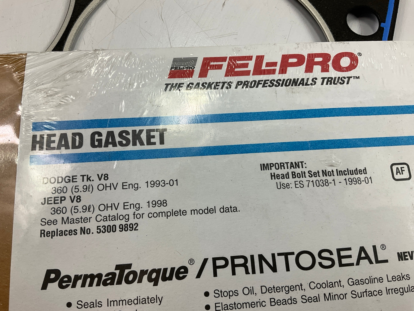 (2) Fel-Pro 9898PT Engine Cylinder Head Gasket For 1993-03 Dodge 5.9L V8