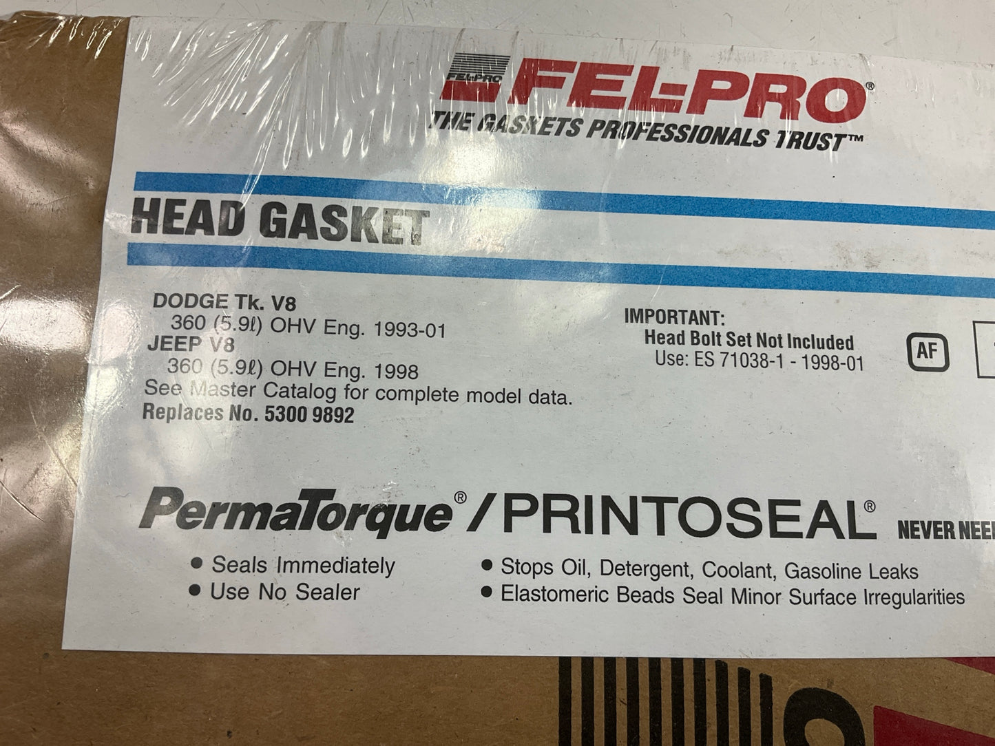 Fel-Pro 9898PT Engine Cylinder Head Gasket For 1993-03 Dodge 5.9L V8