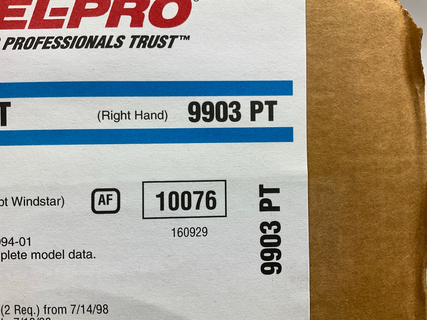 Fel-Pro 9903PT RIGHT Cylinder Head Gasket - 1986-2001 Ford 3.0L OHV 12-VALVE V6