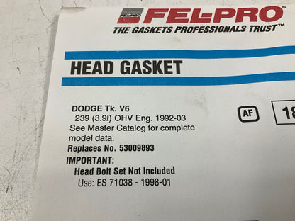 Fel-pro 9910PT Engine Cylinder Head Gasket For 1992-2003 Dodge 3.9L V6