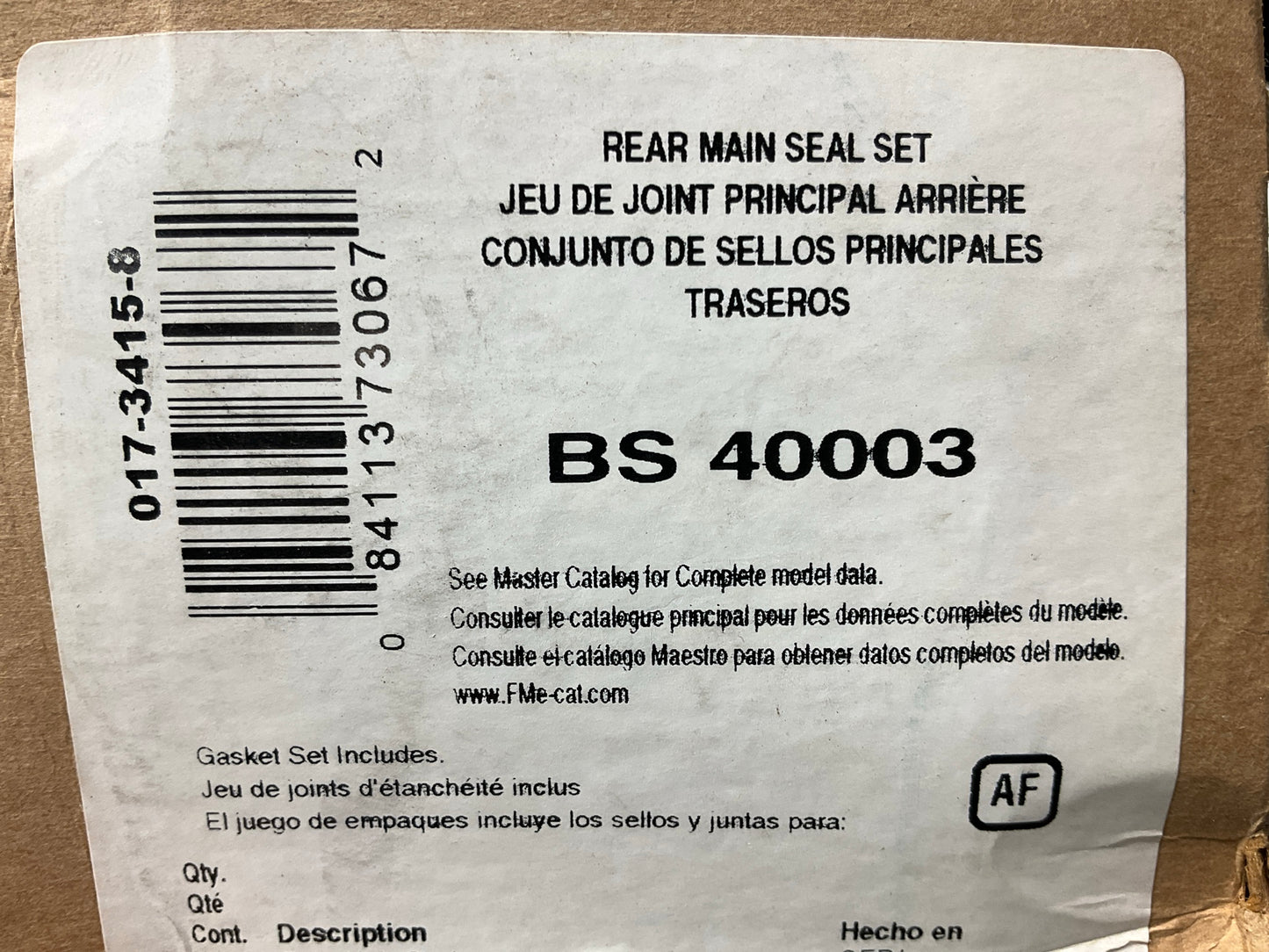 Fel-pro BS40003 Rear Engine Crankshaft Seal (Rear Main Seal)